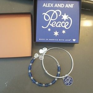 Alex and Ani Peace charm bracelet set